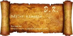 Dürr Klaudia névjegykártya