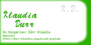 klaudia durr business card