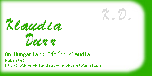 klaudia durr business card